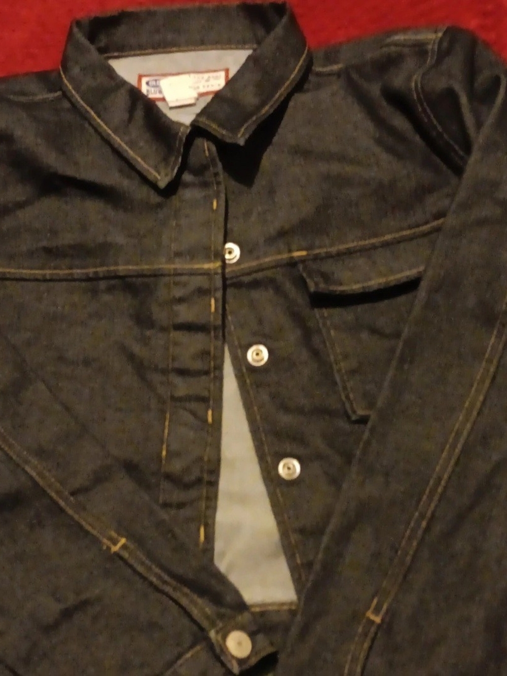 Old Navy Dark Blue Denim Jacket with Contrast Stitching